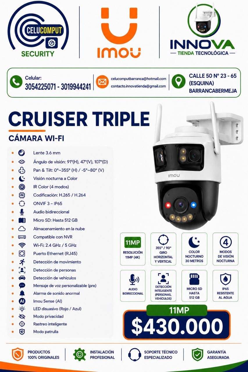 Cámara Imou Cruiser Triple 11MP Wi-Fi para exterior (foto 2)