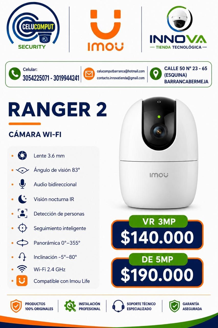 Cámara Imou Ranger 2 de 5MP Wi-Fi para interior 360° (foto 2)